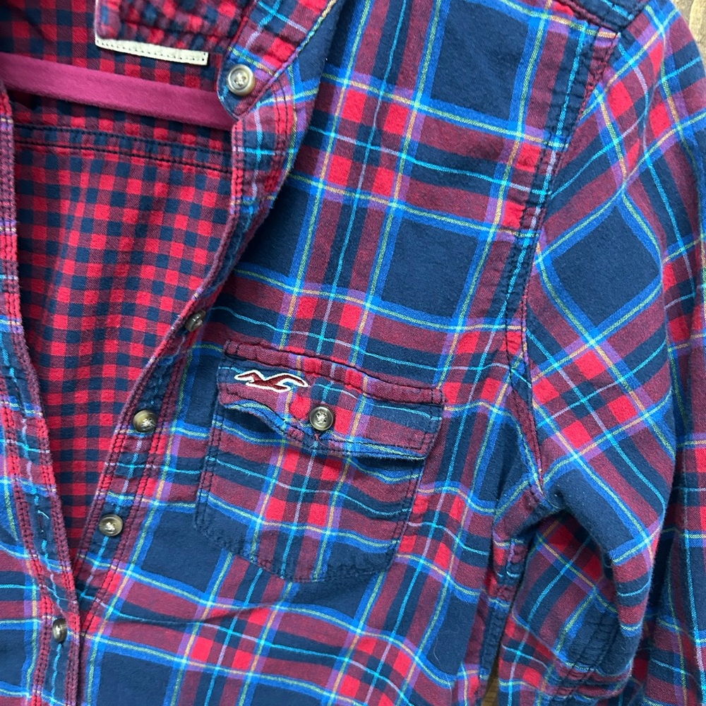 Hollister Co. size medium blue and red flannel - Picture 5 of 8